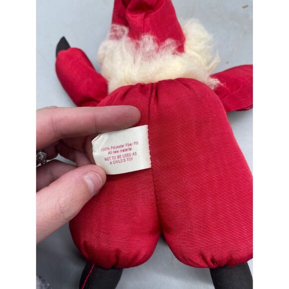 vintage crafty lady plush Christmas Santa red suit hat beard shine poly 10" READ - Picture 4 of 4